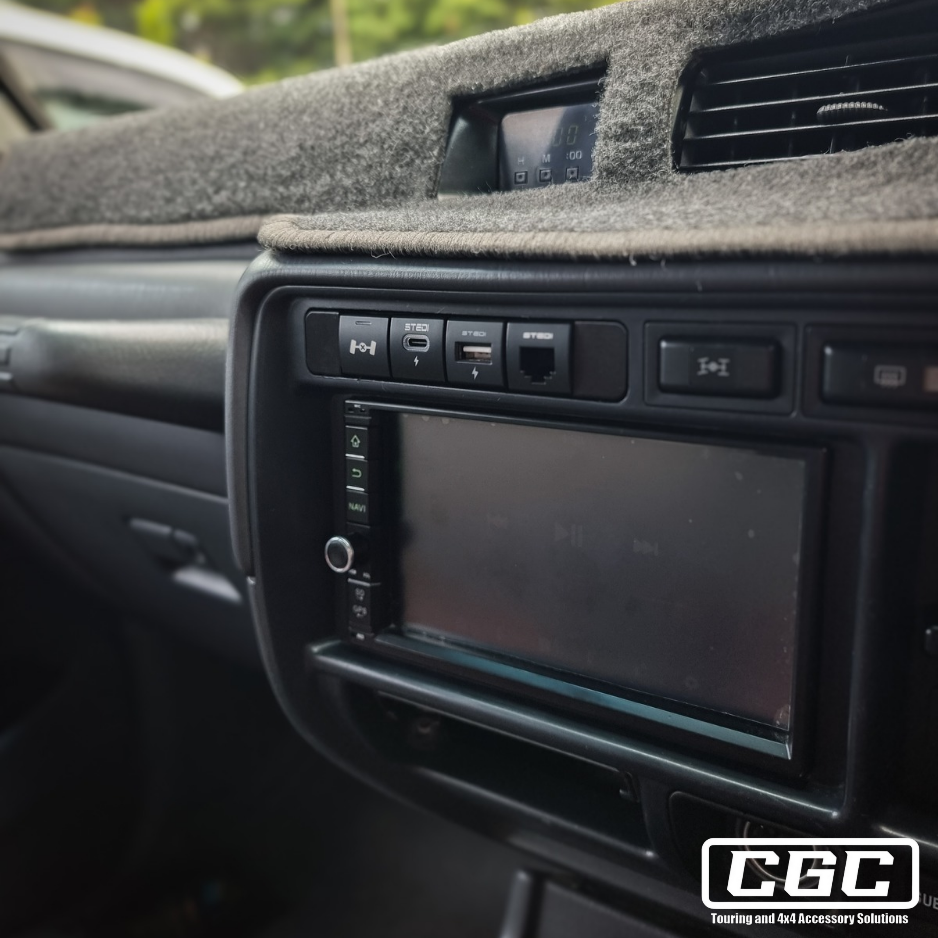 80 series landcruiser switch panel fits in above the stereo