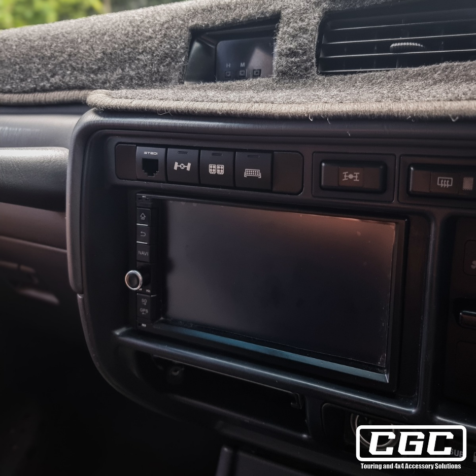 top dash cubby replacement switch panel suits toyota landcruiser 80 series hdj80 fzj80 hzj80 uses toyota 22 x 22mm switches