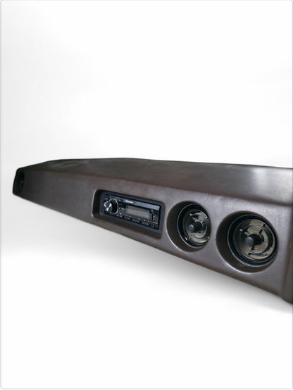 60 Series Single Din Mounting Bracket and Fascia Panel Mounted in 60 Series Landcruiser Dashboard