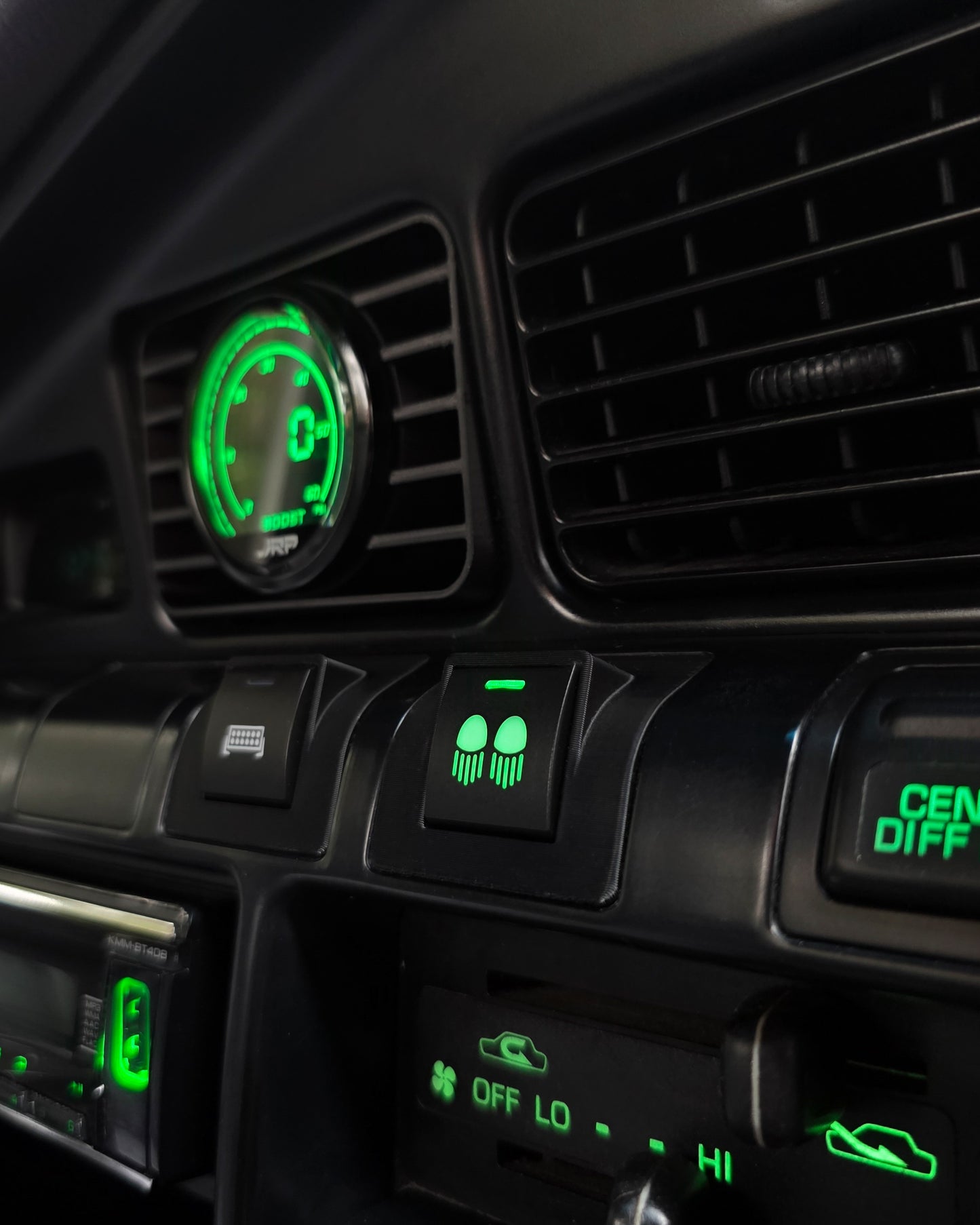 Finally, a clean switch solution for early 80 Series Landcruisers. Our switch adapters suit newer OEM Toyota 22 x 22mm Switches.