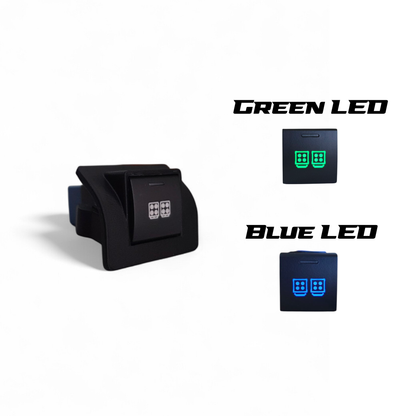 Finally, a clean switch solution for early 80 Series Landcruisers. Our switch adapters suit newer OEM Toyota 22 x 22mm Switches.