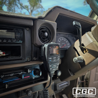 Steel Dash 70 series Mirror switch Blank UHF Mount suits GME UNIDEN Magnetic UHF Handheld Mounts and all Steel Dash 70 Series Landcruisers HDJ79, HZJ79, FZJ79, HDJ78, HZJ78, HZJ75, FJ75, FJ70, FJ73, BJ73, BJ74 and VDJ79 (07-09 Steel Dash Models)